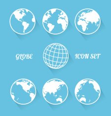 Vecrot globe icon set Modern flat style N2