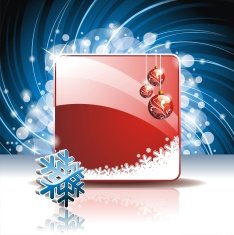 Christmas illustration 3d snowflake on green background