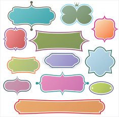 set of retro-styled vector frames