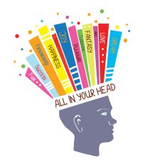 Psychology concept with optimistic feelings