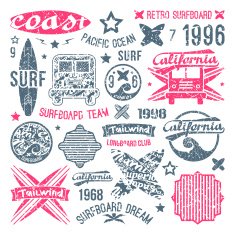 Surfing emblem and design elements N4