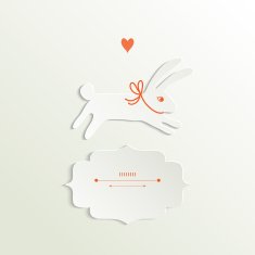 Vector white paper rabbit N2