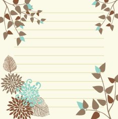 Lined Yellow Page with Floral Decoration N2