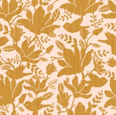 Wooden Magnolia Blossoms Seamless Pattern