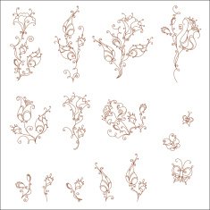 Set of floral elements N24
