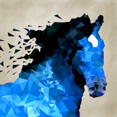 Abstract horse of geometric shape symbol N2