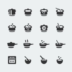 Vector cooking mini icons set