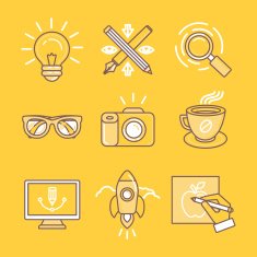 Vector linear icons and signs N2