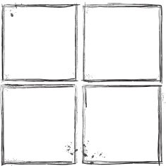 Set of black grunge frames isolated on white background N2