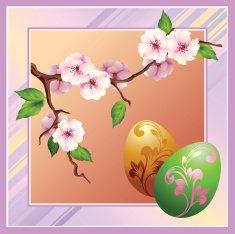 Easter card is in lilac tones