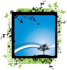 Lonely tree grunge frame