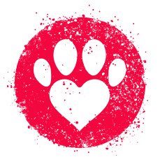 Paw sign with heart shape