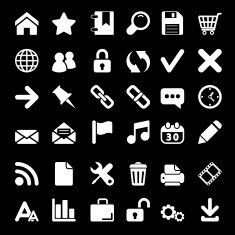 Icons For Web and Mobile on black background N2