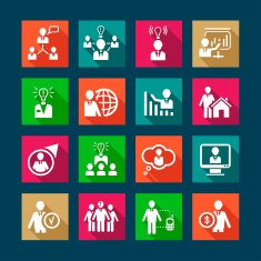 flat human resources icons