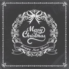 Chalkboard Christmas Wreath Card