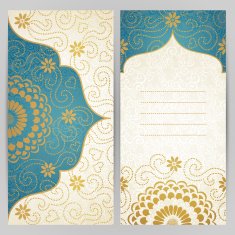 Vintage ornate cards with flowers and curls N10