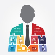 businessman infographic Template jigsaw banner N2