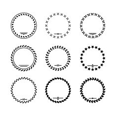 Set icons of laurel wreath and modern frames N5