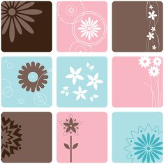 floral icons set