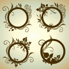 Vector set of vintage frames N6