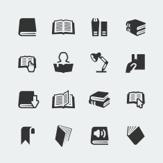 Vector books and reading mini icons set N2