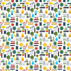 Flat ecology and energy vector background