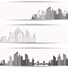 Abstract grey building design for website banner