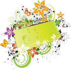 Energy grunge floral banner