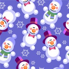 Seamless ornament snowman 27