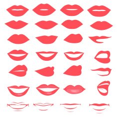 vector lips and mouth silhouette