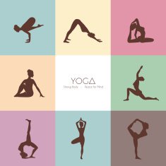 Yoga poses woman's silhouette N2