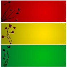 Three coloured banners N2