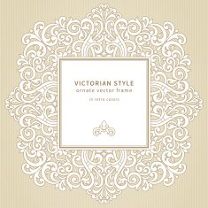 Vector lace frame in Victorian style N4