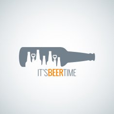beer bottle city concept design background
