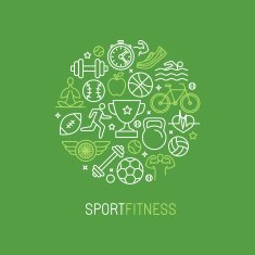 Vector linear sport and fitness logo