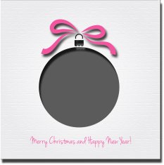 Christmas greeting with ball and ribbon