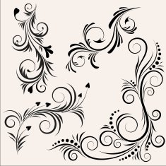 Black design floral elements N2