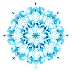 Snowflake made from imprint watercolor spot N3