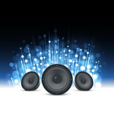 Sparkling blue music background
