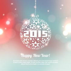 New Year 2015 Greeting Card in minimalistic style N2