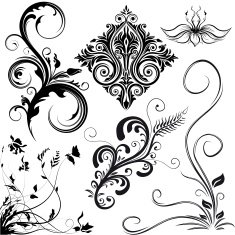 various floral elements
