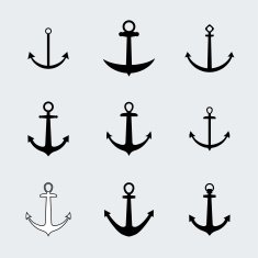 Set anchors icons Vector