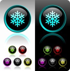 Shiny 3d snowflake button set