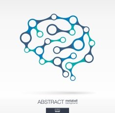 Brain metaball concept with lines integrated circles Vector illustration background N2