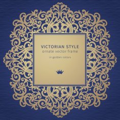 Vector golden frame in Victorian style