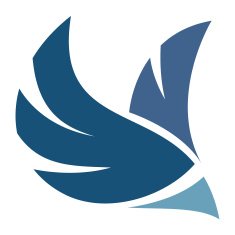 Professional bird logo flying through air mobile application icon brand