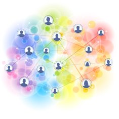 Global people networking background