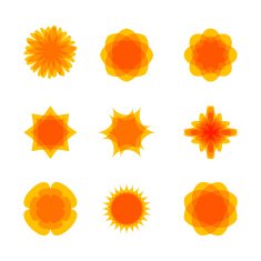 Flowers and abstract shapes set for your design N2