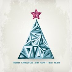 Retro hipster Christmas tree