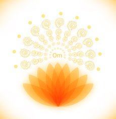 Shiny image with lotus Buddhistic banner